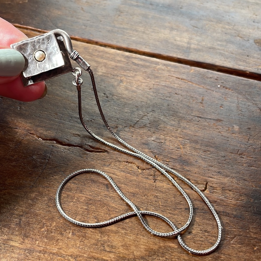 SILPADA x DIDAE Vintage Sterling & Pearl Brutalist / Modernist Hook Clasp - Picture 14 of 16